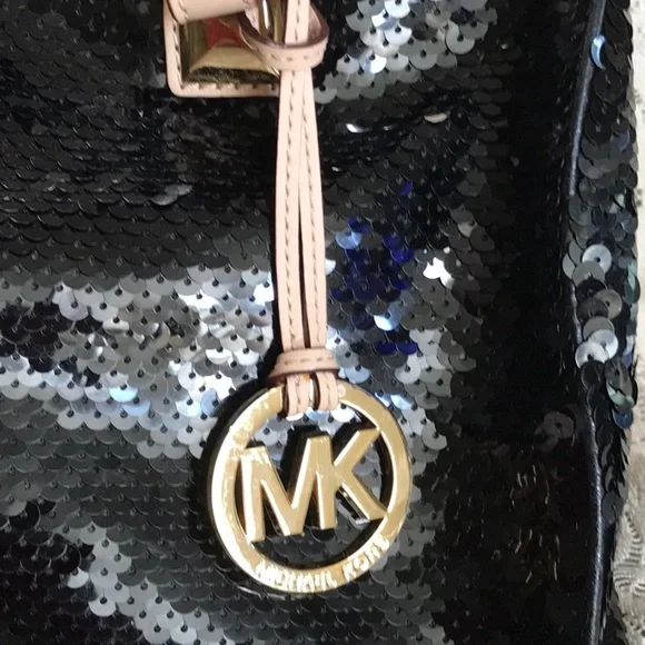Michael Kors Black Sequin Tote Bag - Picture 2 of 8